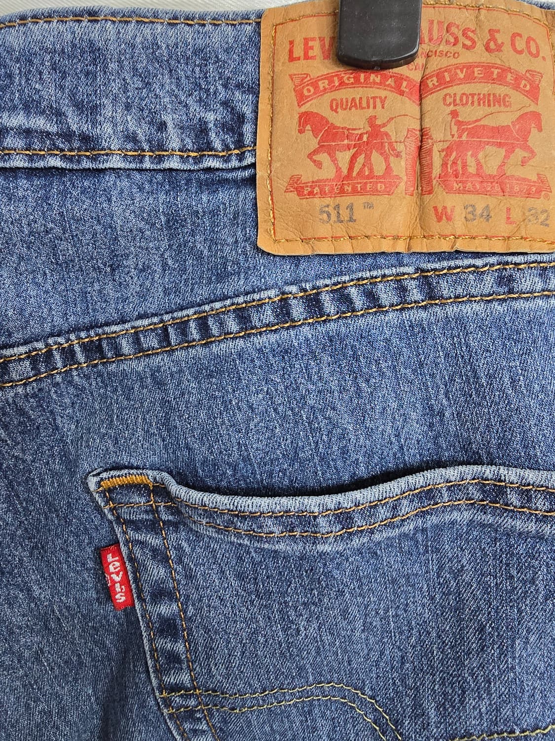 리바이스 511청바지 워싱 데님  상품이미지3