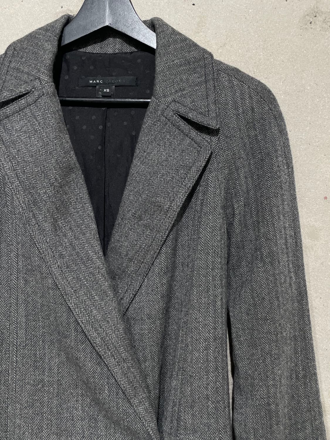 마크 제이콥스 그레이 헤링본 울 코트 상품이미지3