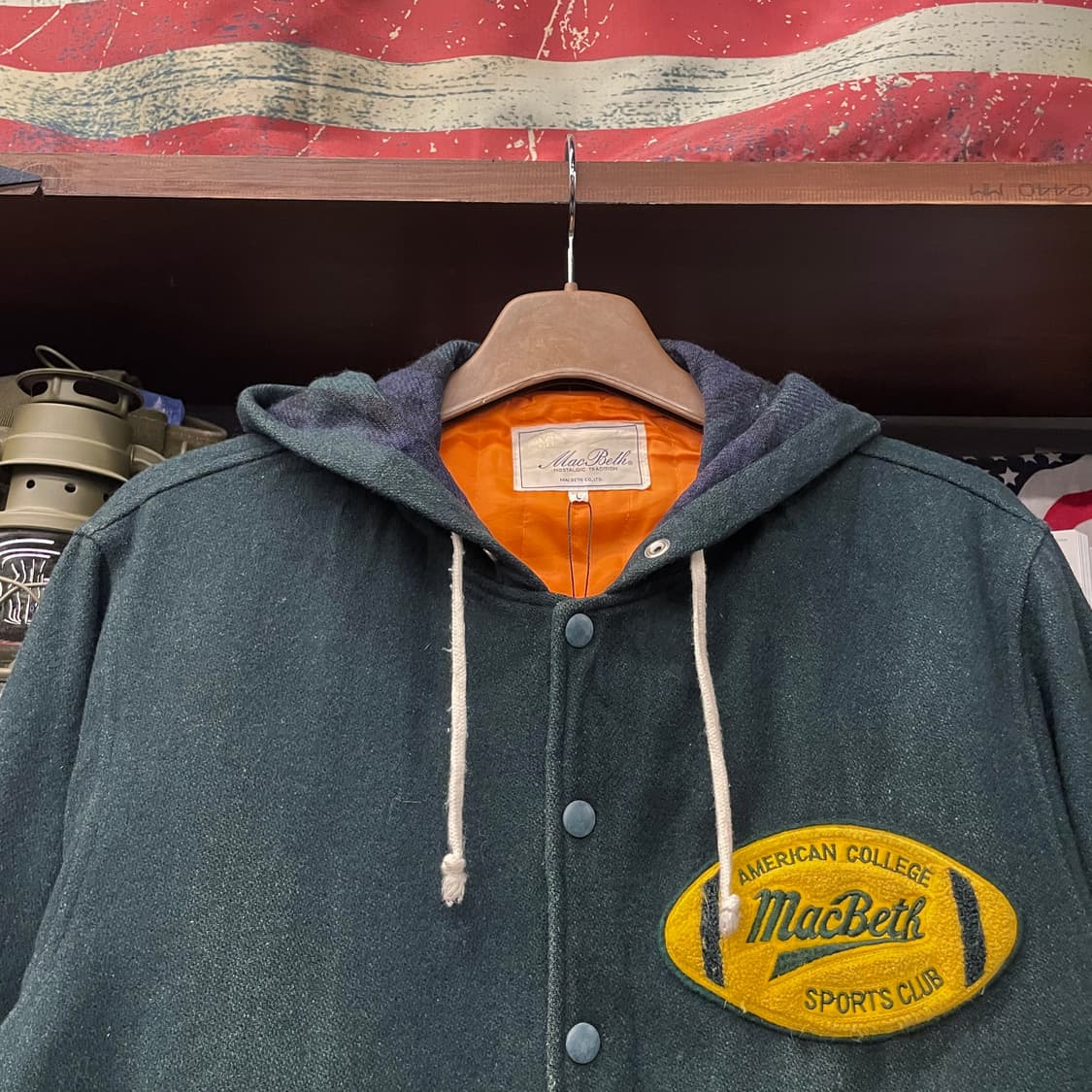 80s MacBeth 스포츠 클럽 세일러 후드 바시티 자켓 상품이미지3