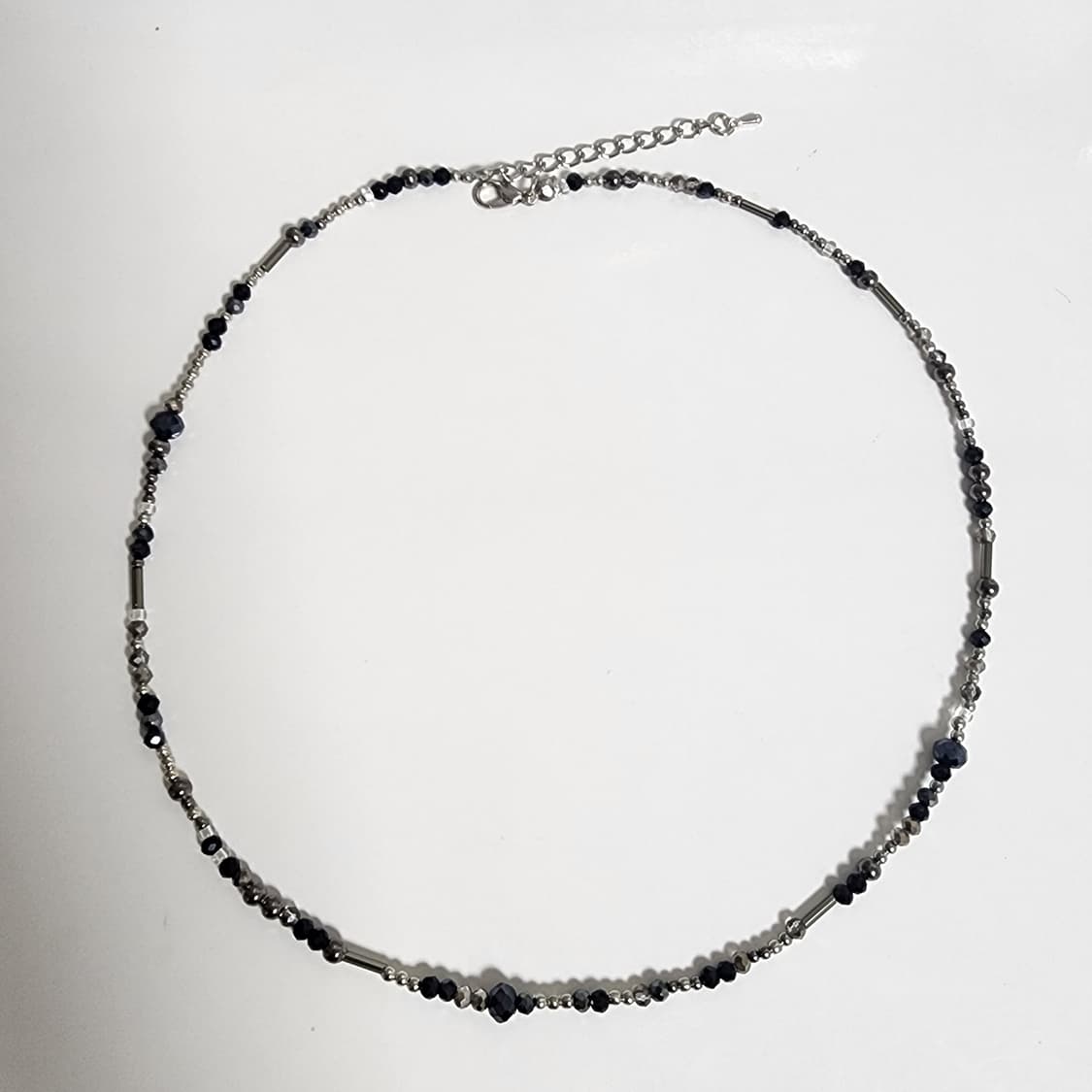 남자 블랙 실버 목걸이 상품이미지1