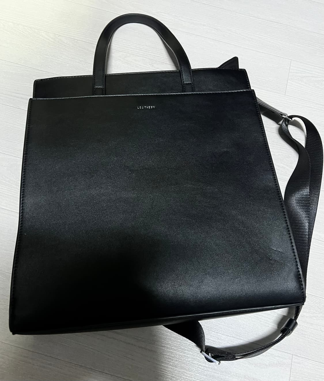 LEATHERY 레더리 블랙 토트백 숄더백 상품이미지3