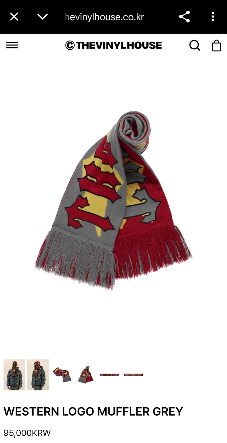 더바이닐하우스 WESTERN LOGO MUFFLER GREY 상품이미지3