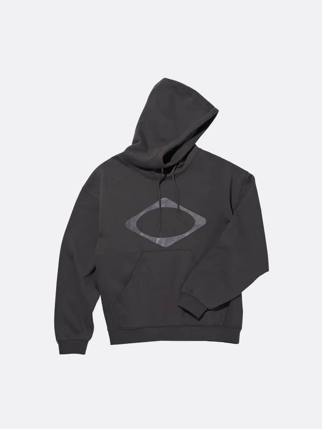 [M] 미스치프 롬버스 립드 후디 차콜 상품이미지1