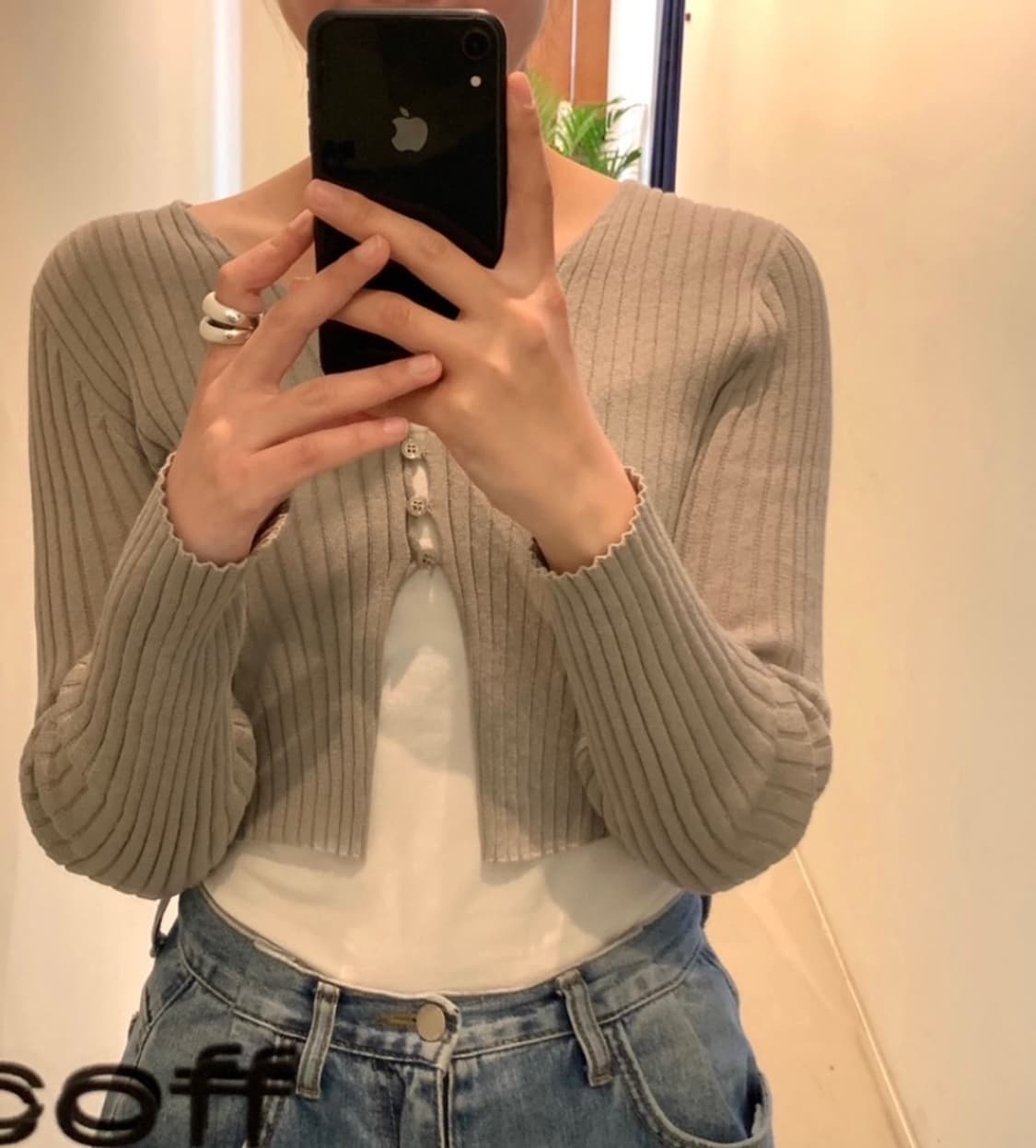 유즈바이 썸머 골지 가디건 그레이 상품이미지2