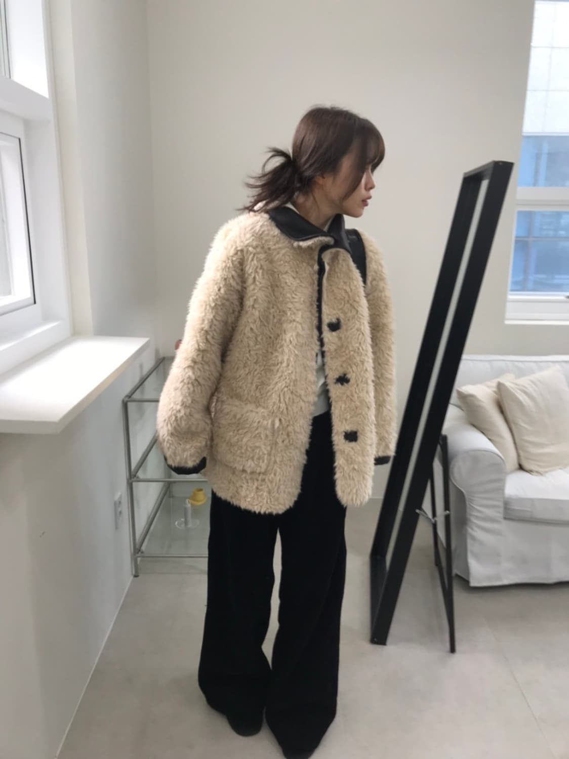 리버시블 퍼자켓 가죽자켓 퍼 무스탕 상품이미지4