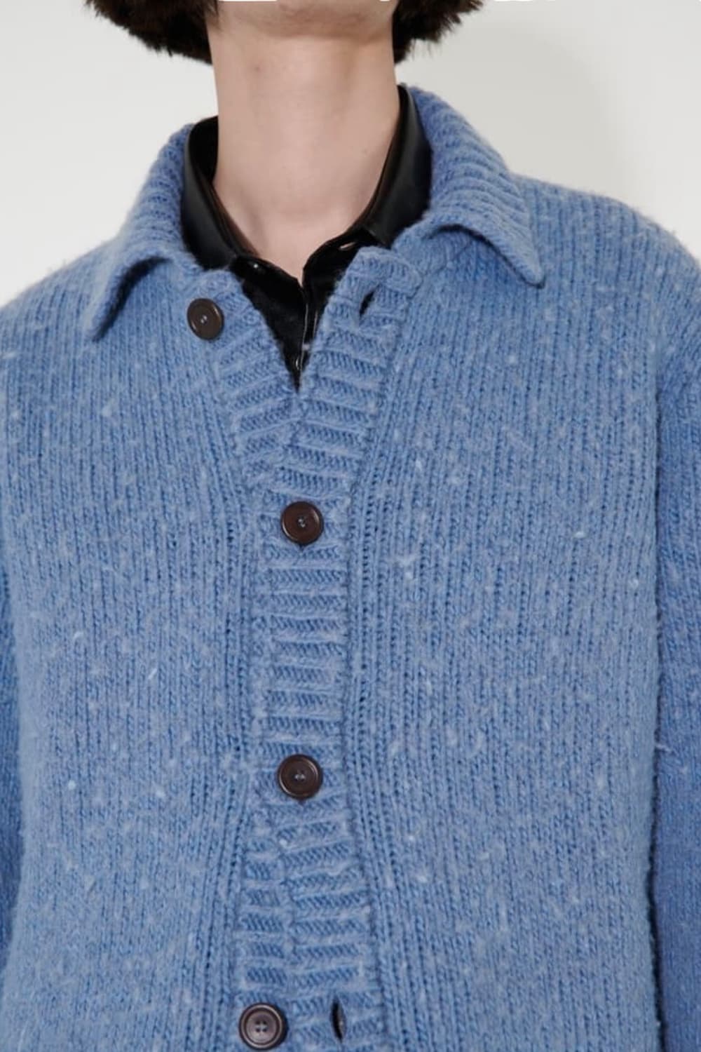 아워레가시 빅 부클 가디건 펑키 아크릴 블루 상품이미지3