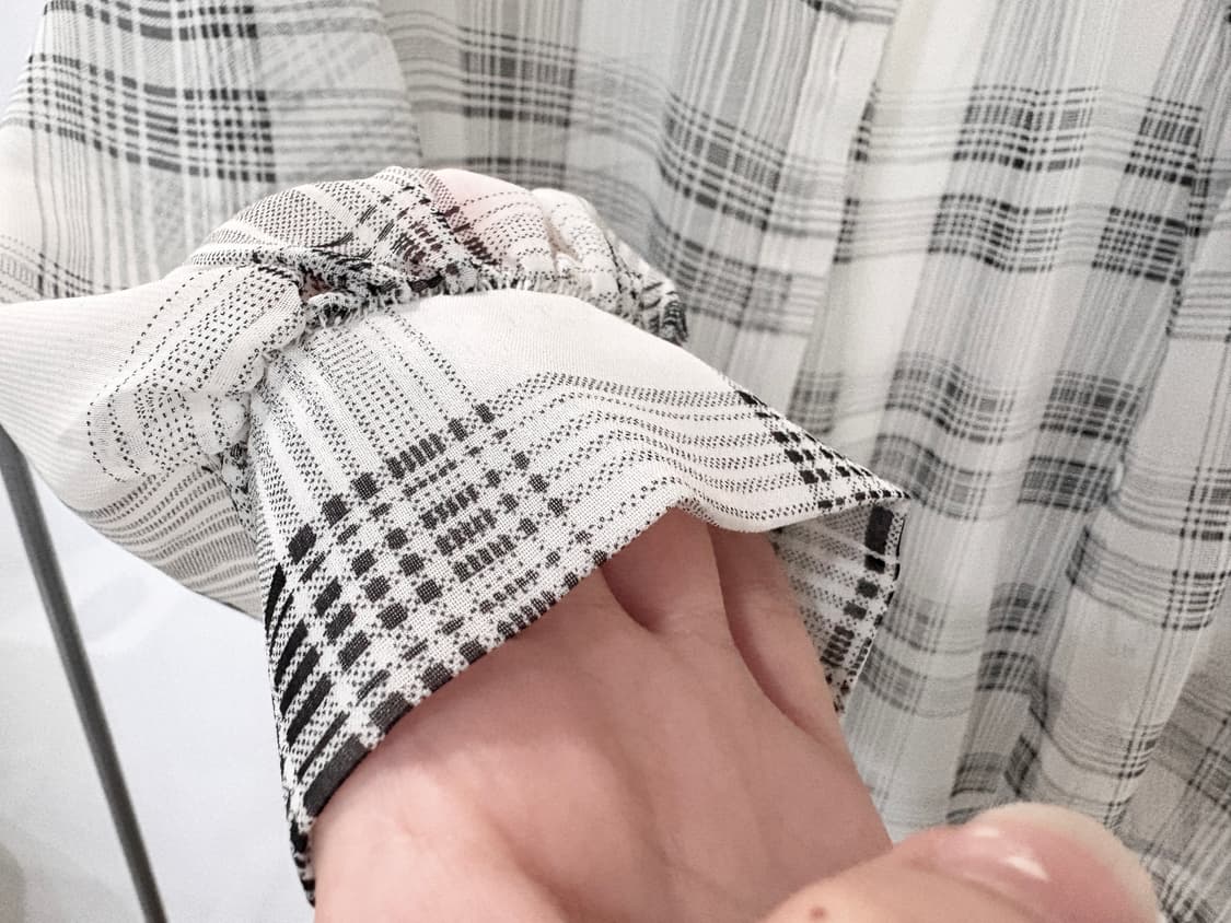 오버핏 시스루 체크 셔츠 상품이미지5