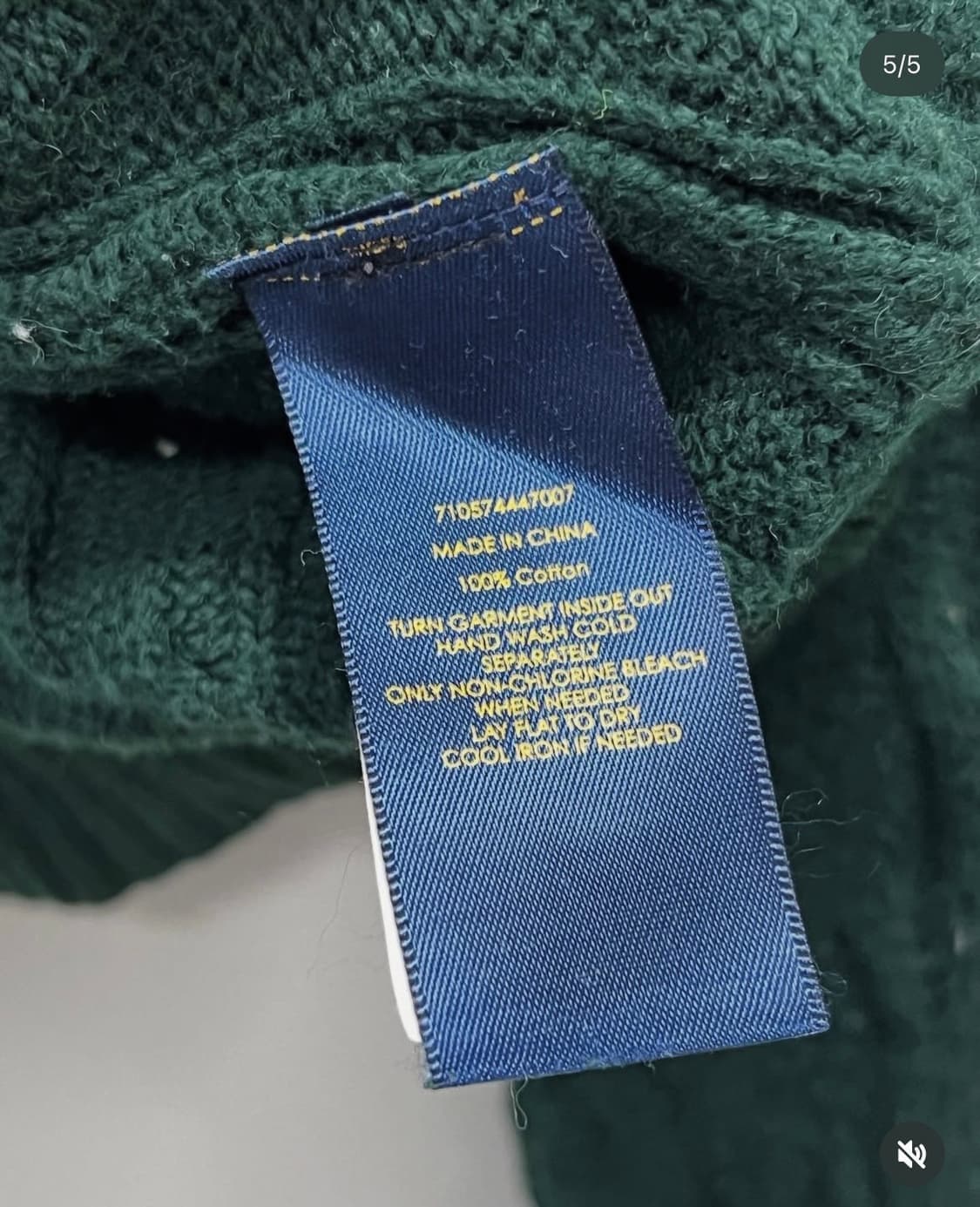 (M) 폴로 랄프로렌 케이블 꽈배기 니트 그린 상품이미지5