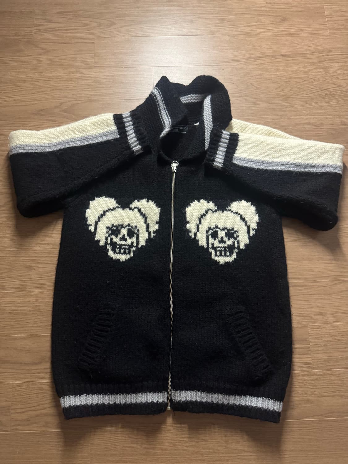 나이트고스트클럽 니트 집업 상품이미지1