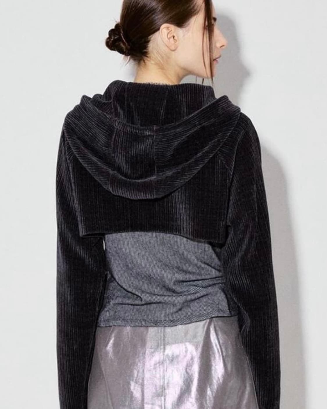 Corduroy Bebeto hoodie bolero (charcoal) 상품이미지3