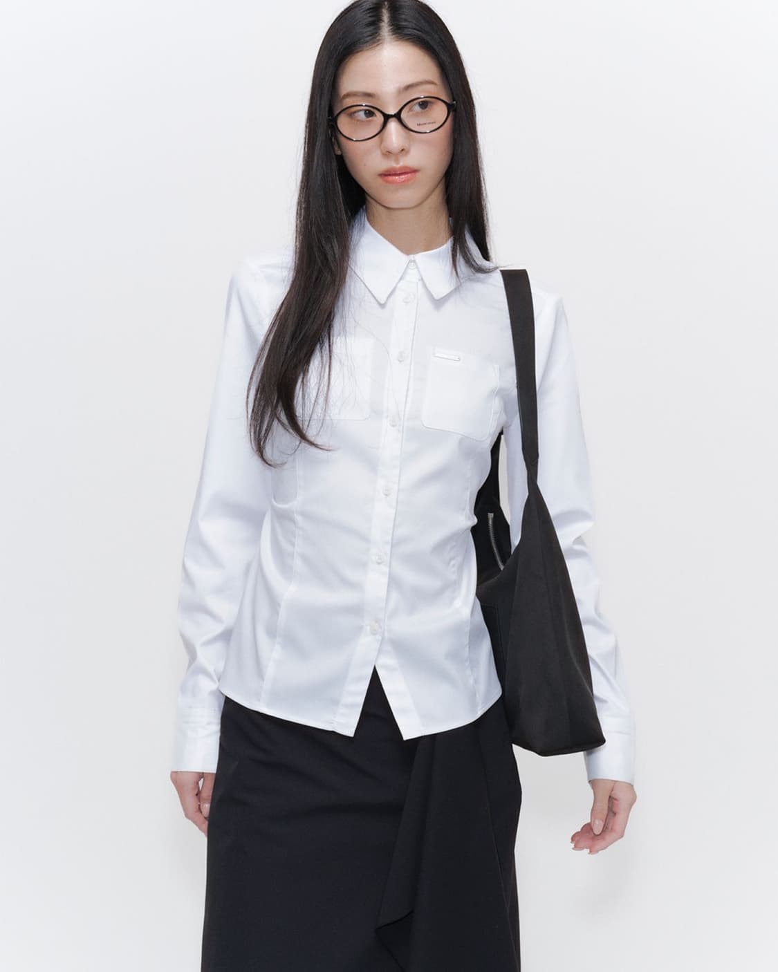 미세키서울 포켓 피티드 셔츠 화이트 상품이미지1