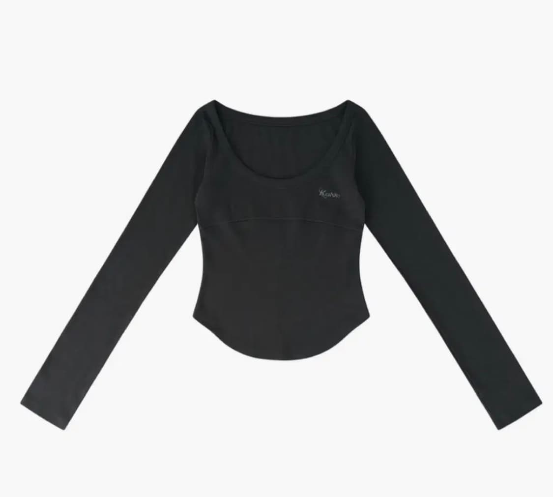 카시코 Monk long sleeve top charcoal 상품이미지1