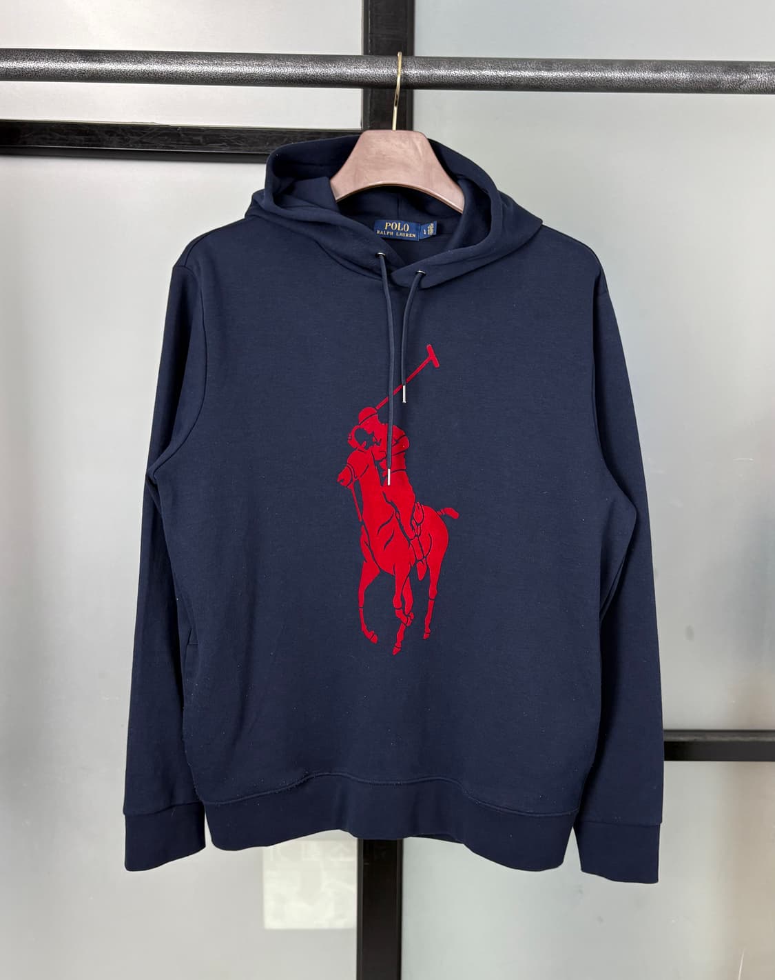 [XL]POLO 네이비 빅포니 후드 티셔츠 상품이미지1