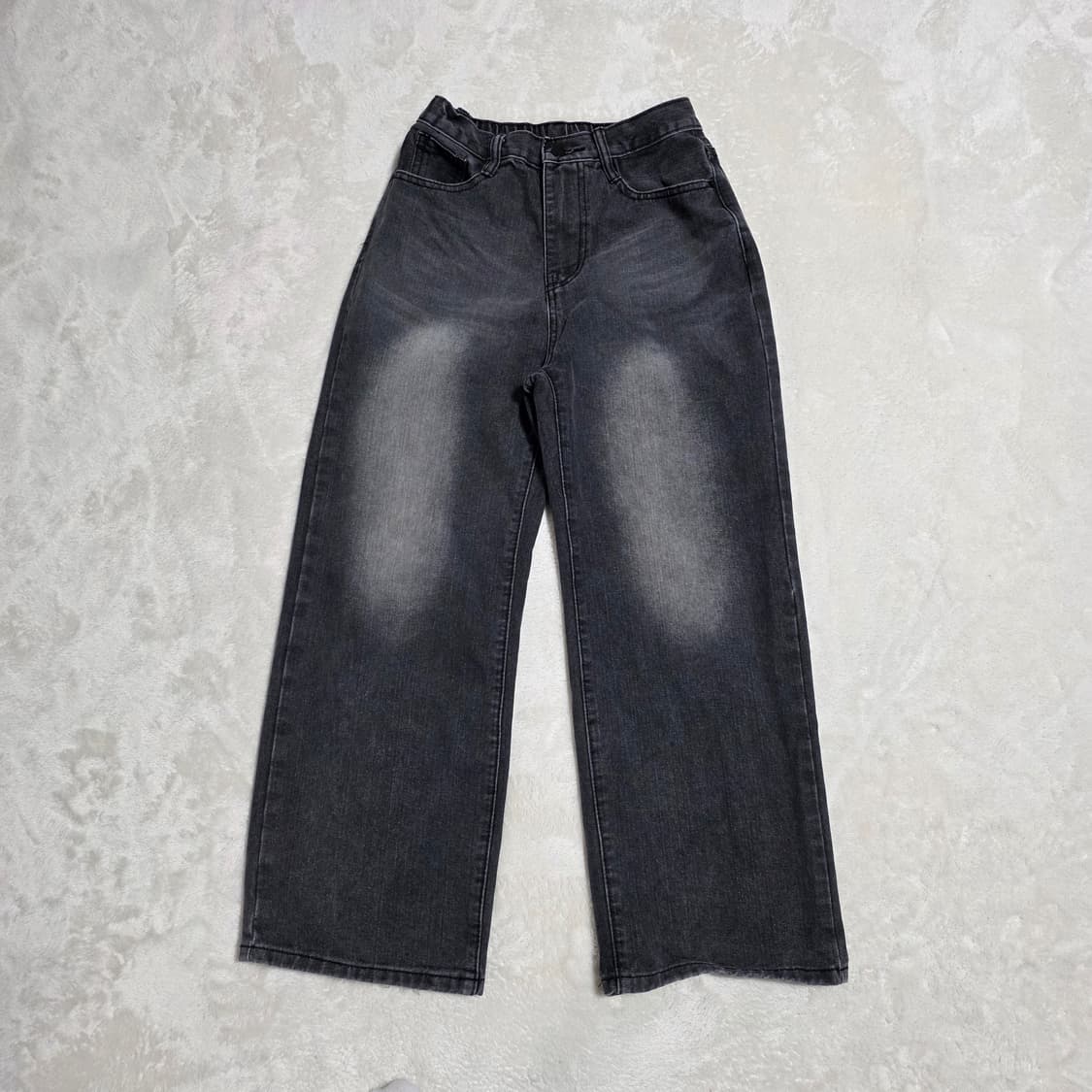 (S)여성 뒷밴딩 와이드 데님 팬츠 상품이미지1