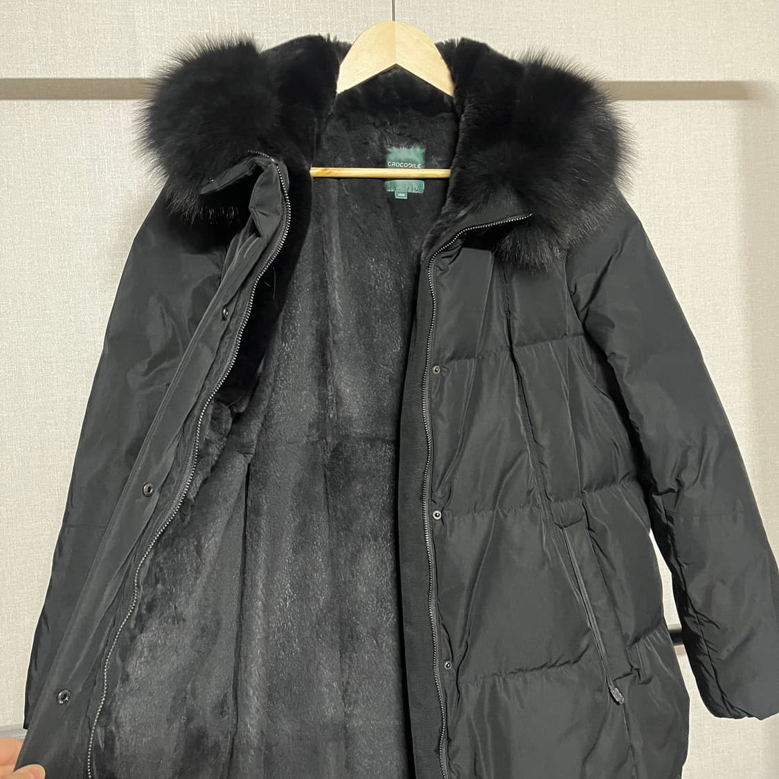 크로커다일 블랙 폭스퍼 패딩 100 상품이미지8