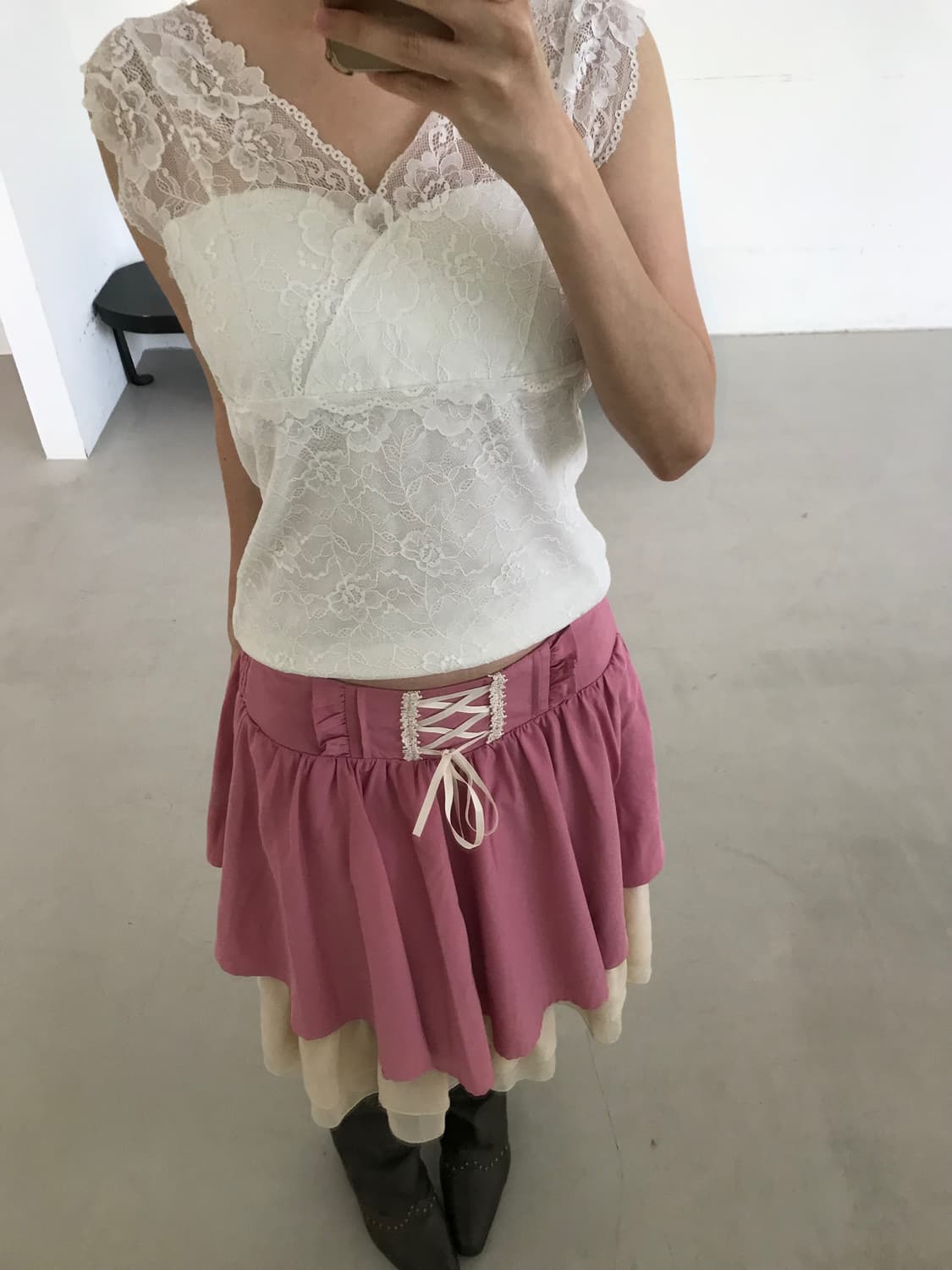 vintage ivory lace sleeveless 상품이미지1