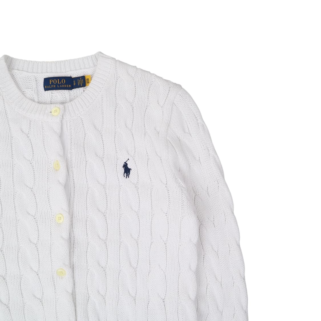 폴로 랄프로렌 QR 화이트 케이블 니트 가디건 상품이미지3