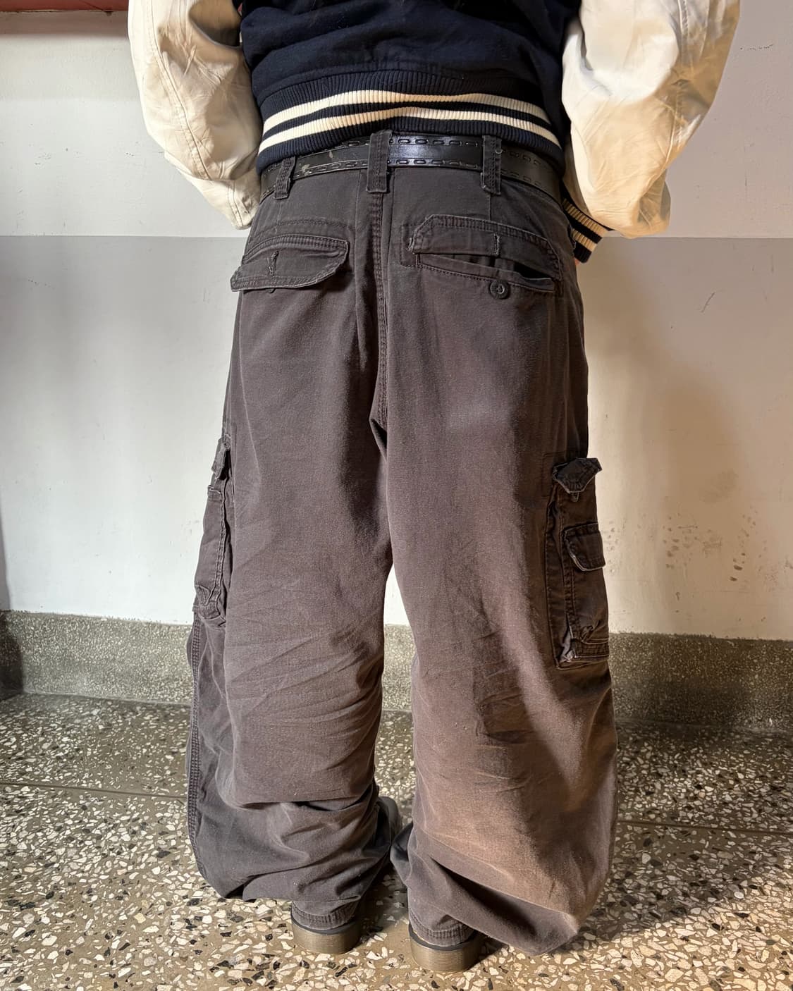 90s LEE 블랙 코튼 카고 와이드 팬츠 상품이미지3
