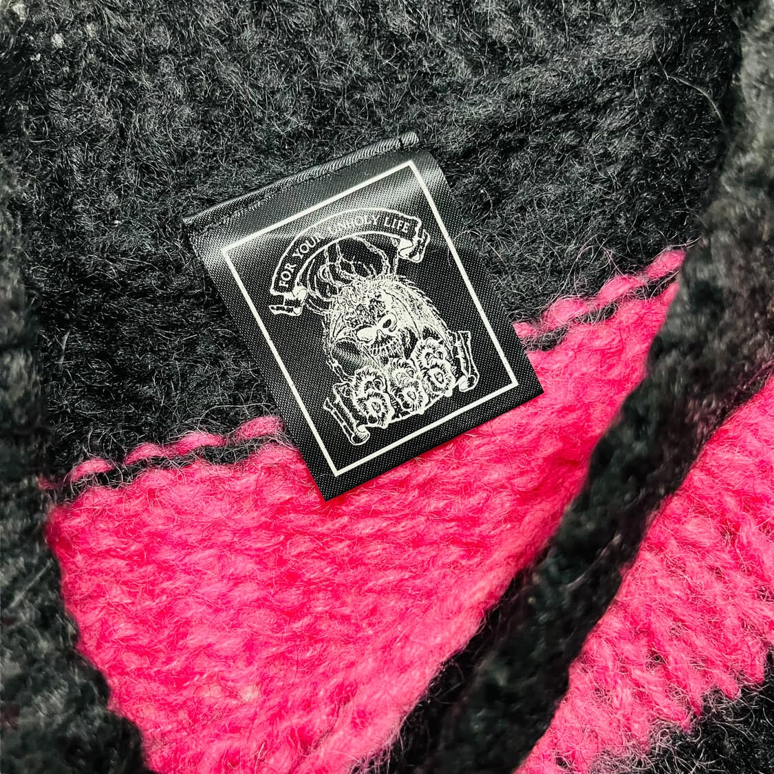 FYUL 666 펑키 모헤어 핑크&블랙 니트  상품이미지5