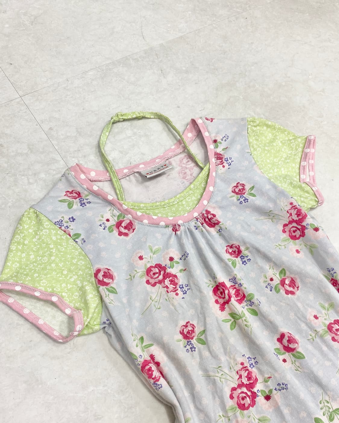 Floral Dot Hawaii halter neck T-Shirt  상품이미지3