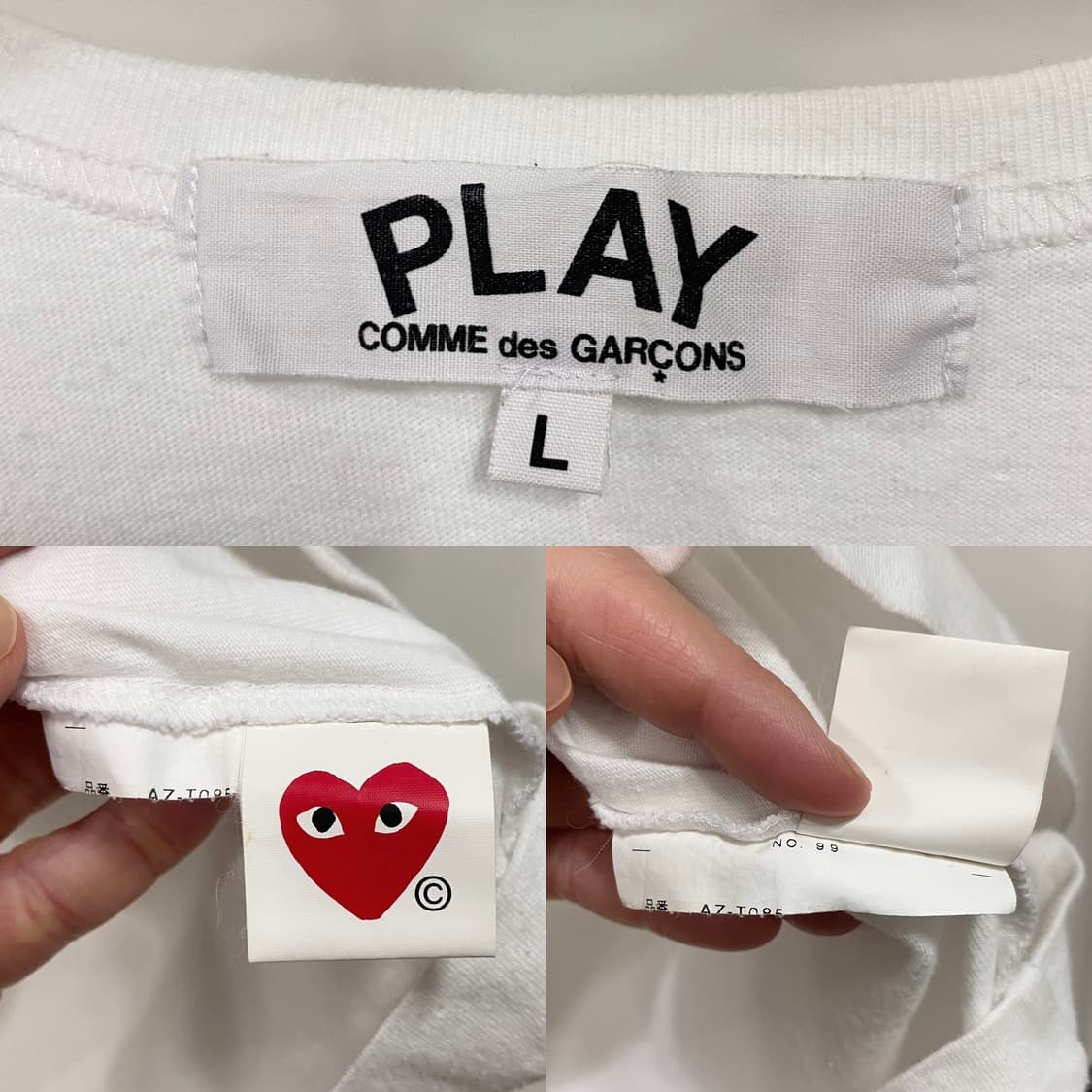 꼼데가르송 플레이 더블 하트 반팔 티셔츠 상품이미지4