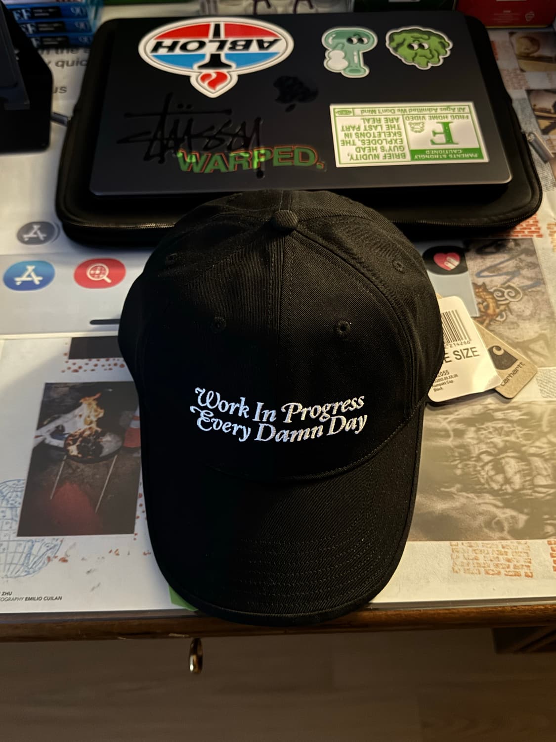 [OS] 칼하트 x 콤팩트 레코드바 볼캡 블랙 상품이미지1