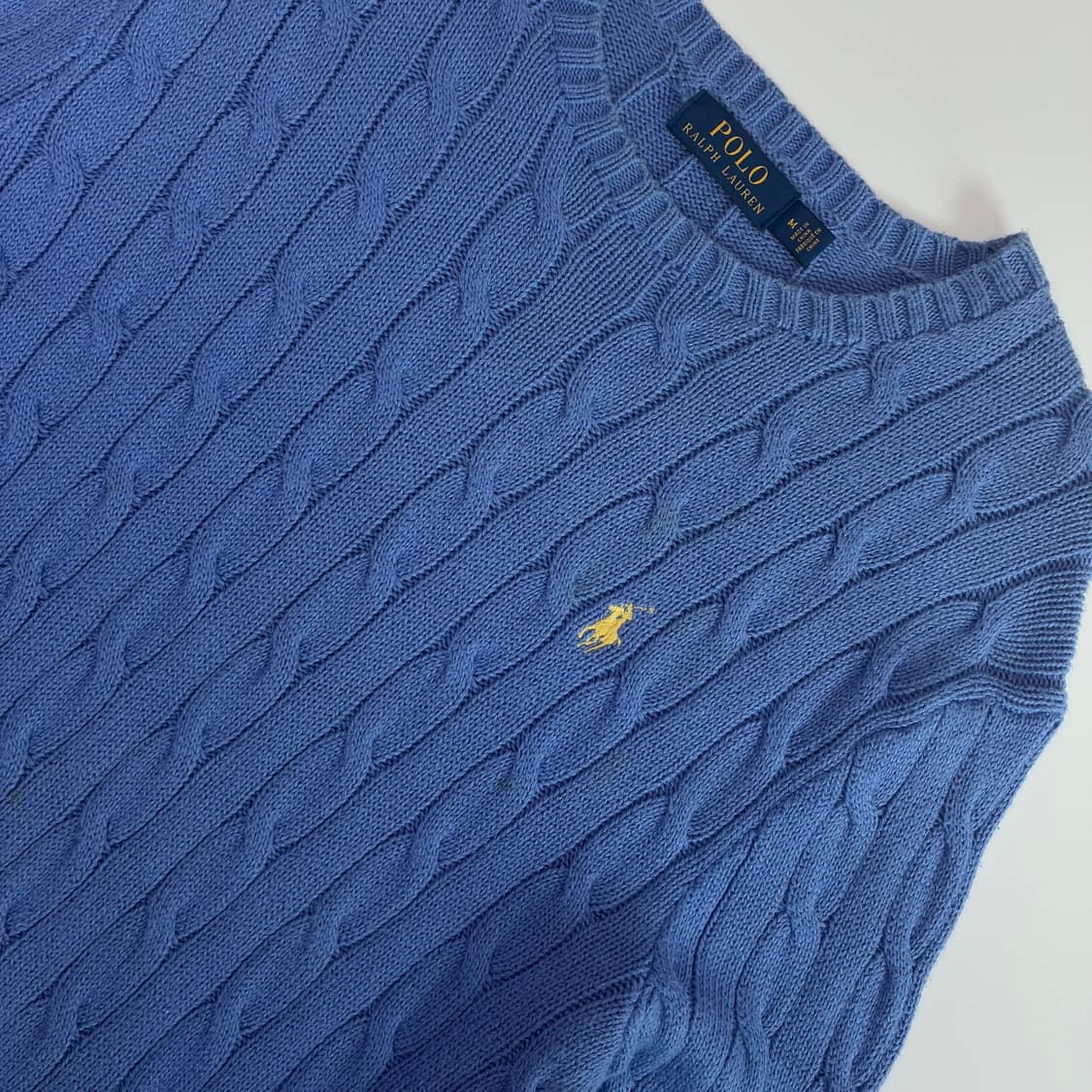 Polo  폴로 랄프로렌 신형 블루 케이블 코튼 니트 상품이미지2