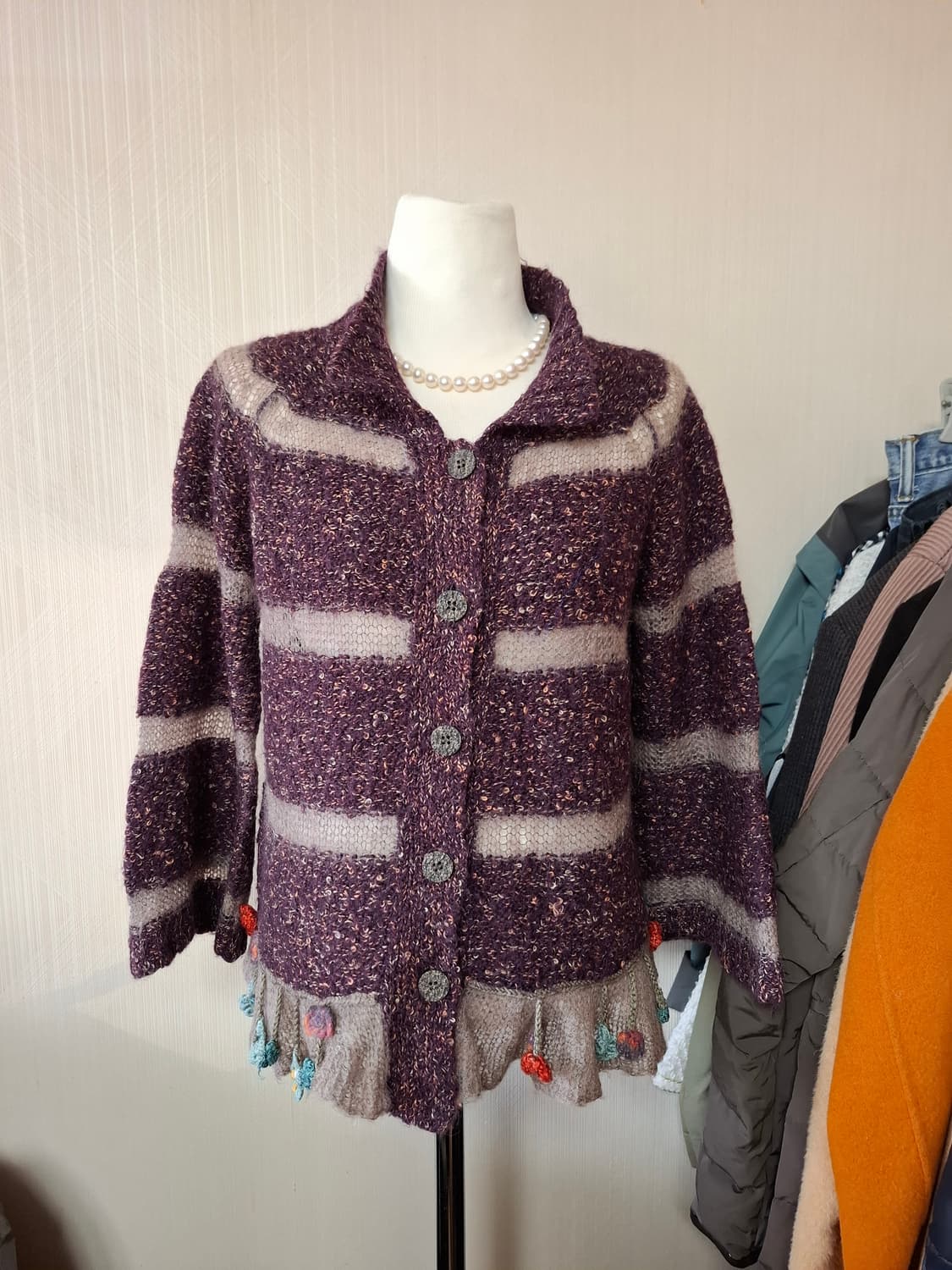 일본빈티지 꽃장식 유니크 가디건 상품이미지9