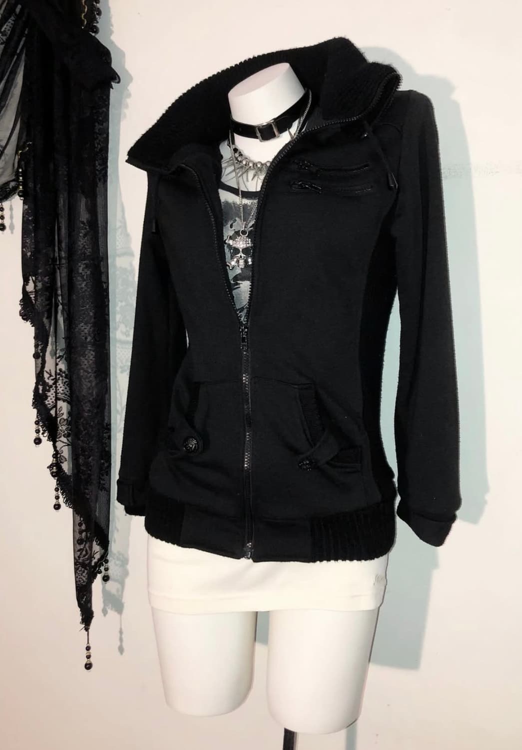 00s 하이넥 아우터 자켓 오피움 락시크 y2k 상품이미지2