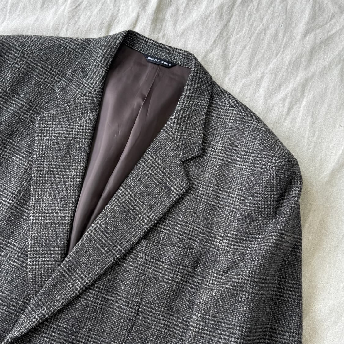 BRENT WOOD 브라운 글랜체크 울 자켓 105 상품이미지2