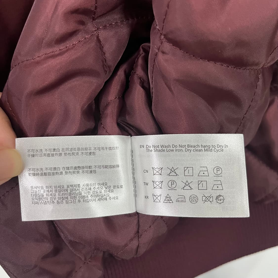 스파오 버건디 바시티 자켓 상품이미지7