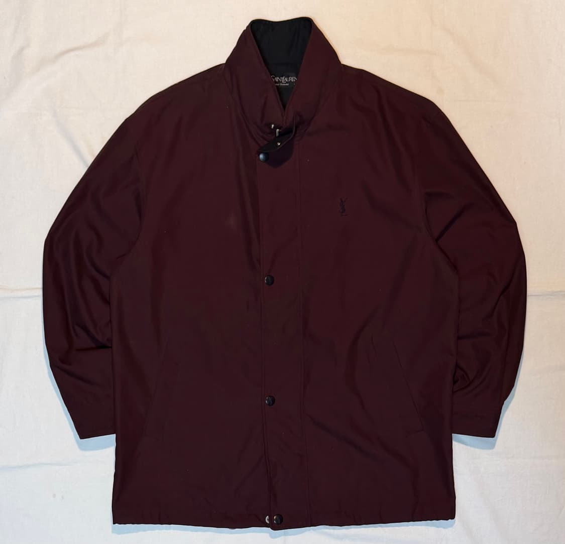 90s YSL 입생로랑 블루종 자켓 버건디 상품이미지1