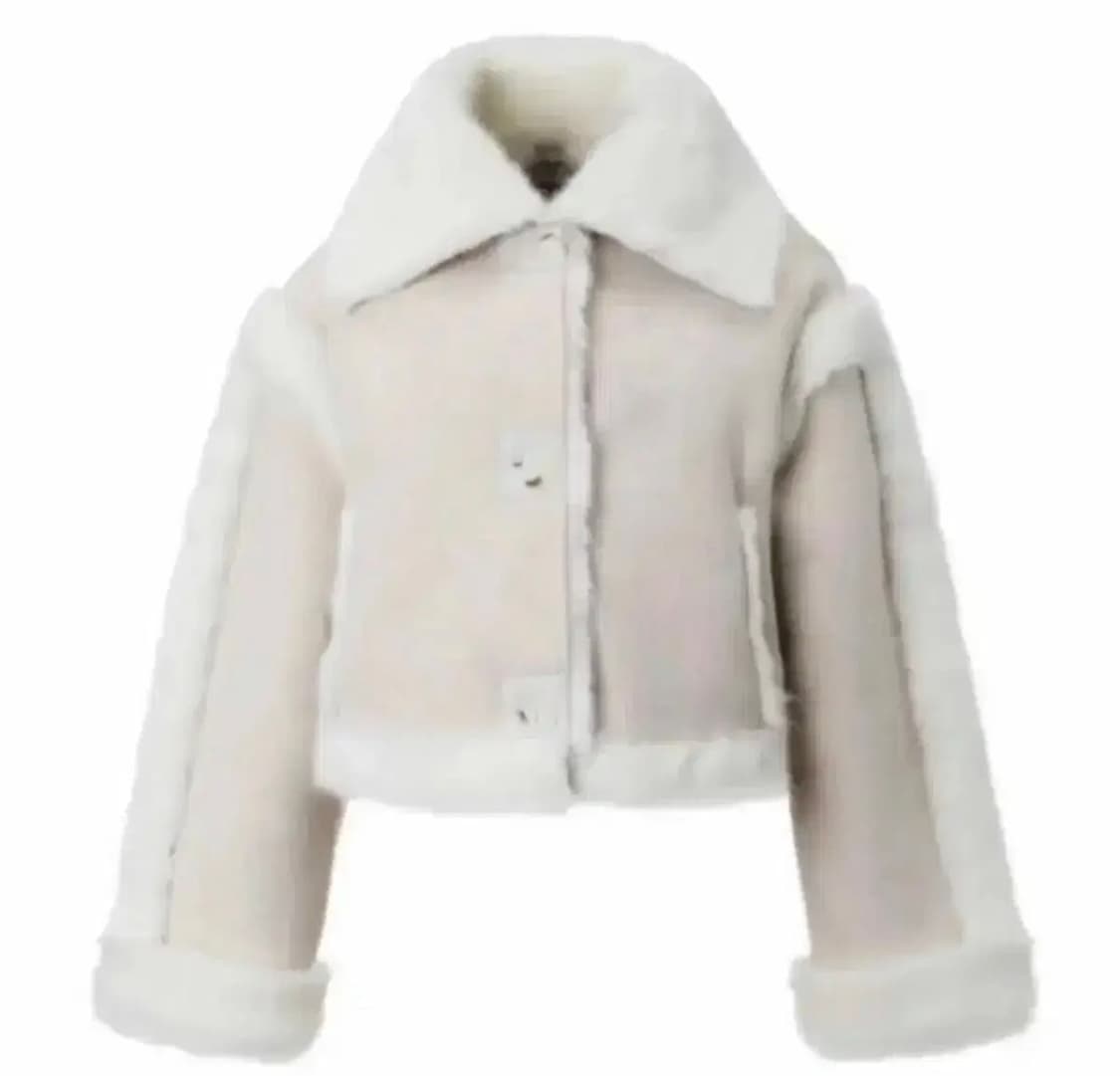 쓰리타임즈 버니퍼 무스탕 21fw 아이보리 핑크 상품이미지1