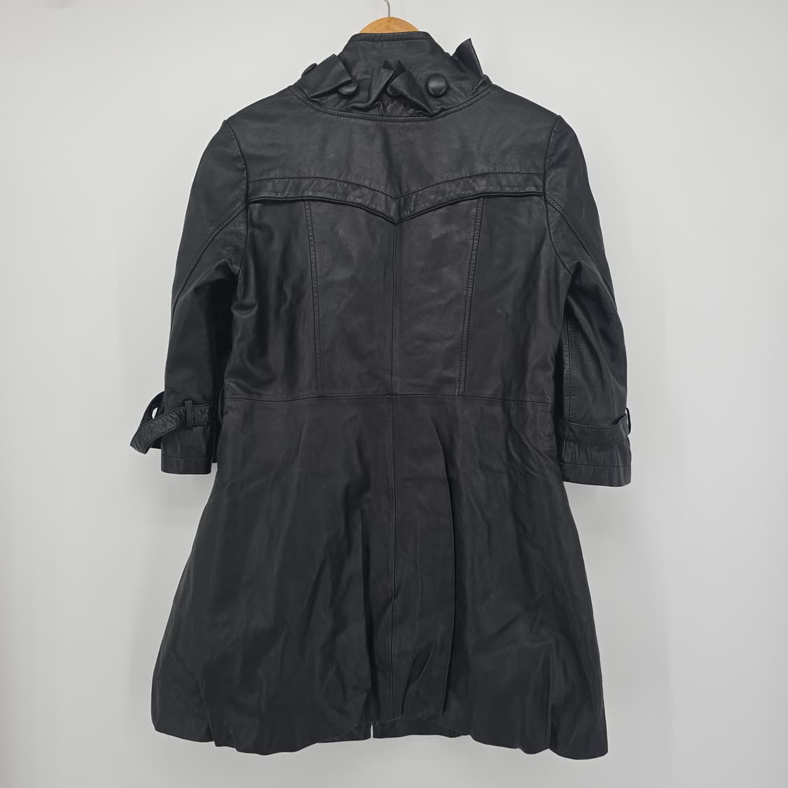 SON JUNG WAN 사슴가죽 프리미엄 레더 코트 원피스 블랙 / 디어 상품이미지8