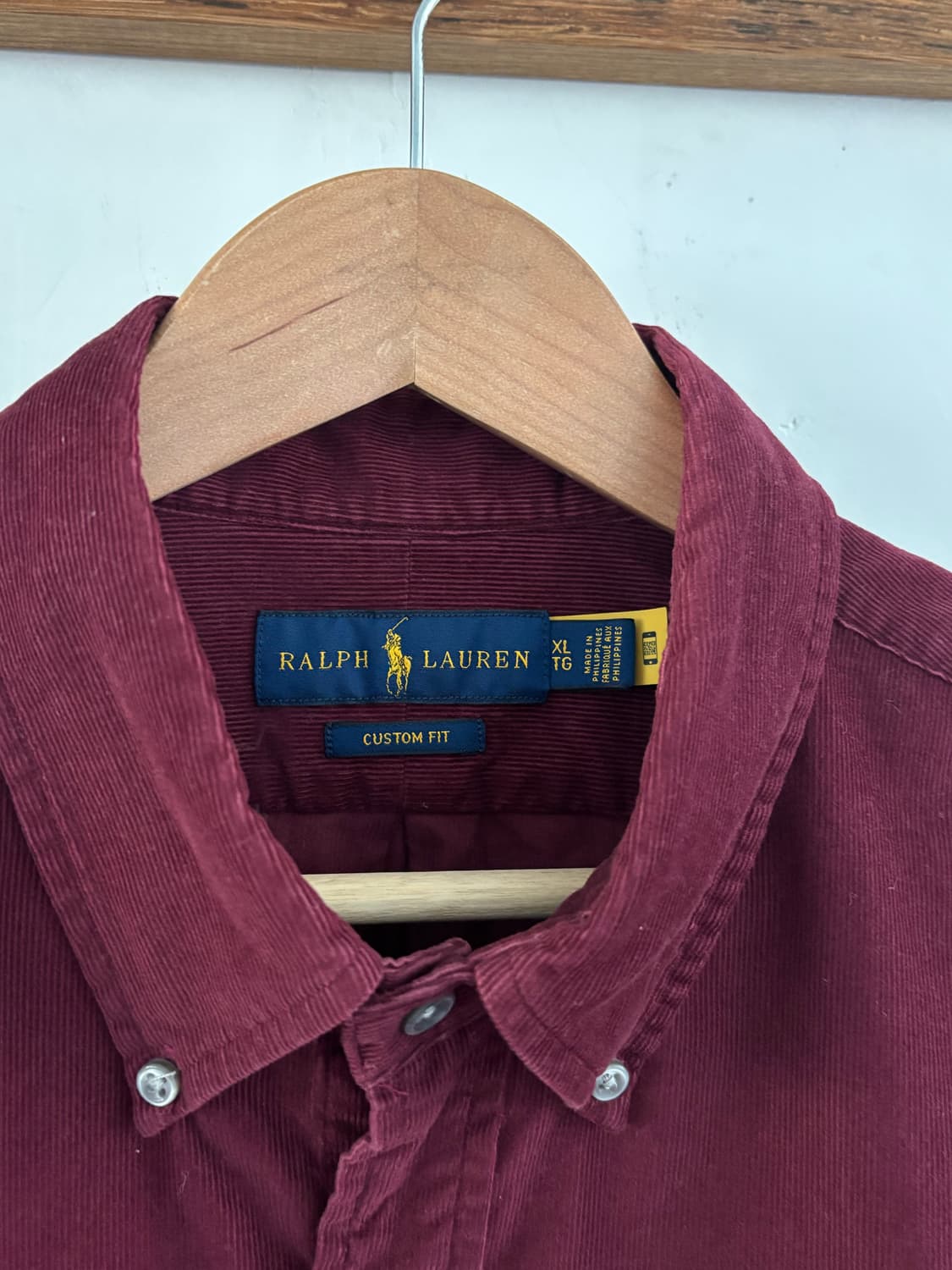 Polo 폴로 랄프로렌 신형 큐알 버건디 코듀로이 셔츠 상품이미지5