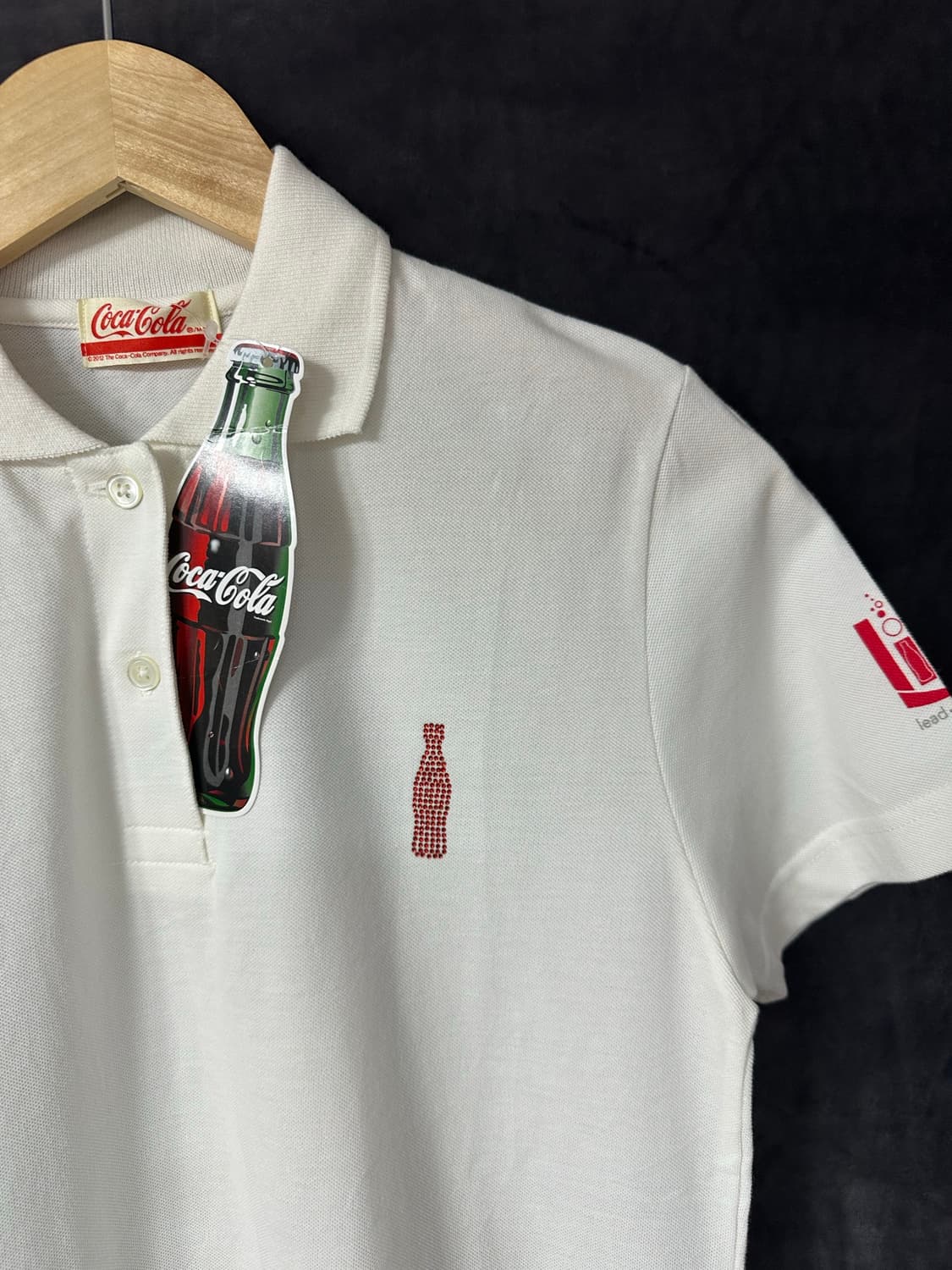 코카콜라 일본 한정 라인스톤 보틀 폴로셔츠 M Made in Japan 상품이미지2