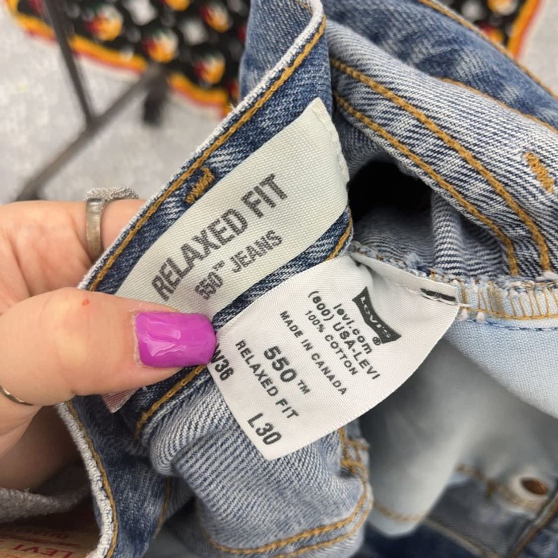 리바이스 550 빈티지 90's 와이드 데님팬츠 36인치 C06637 상품이미지6