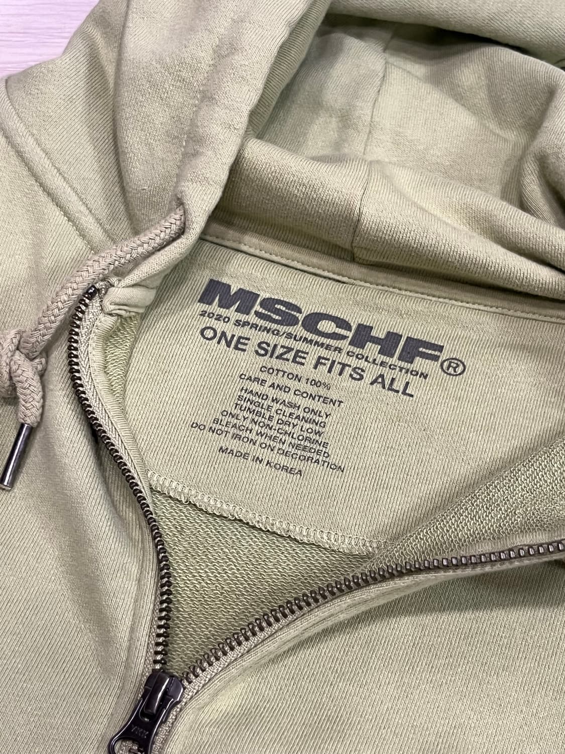 미스치프 20ss 후드집업 라이트그린 상품이미지4