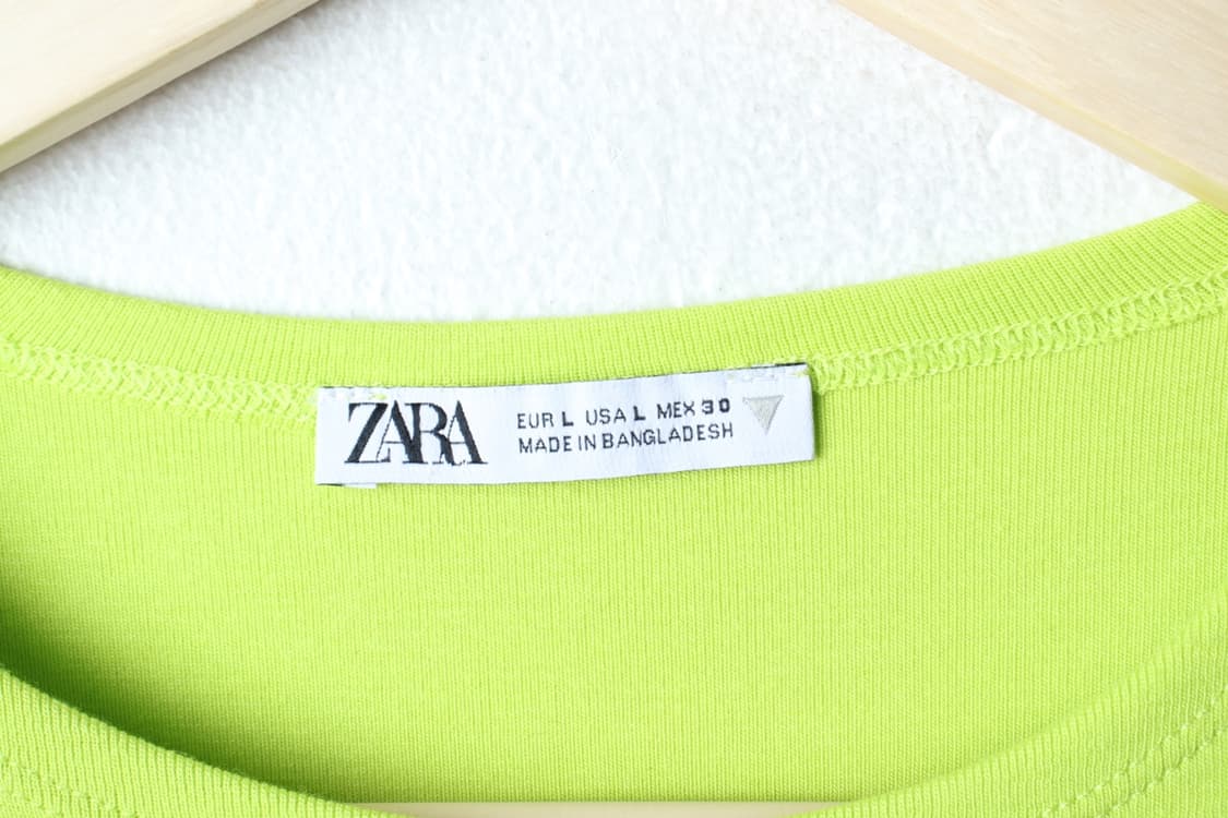 W(L-XL) 자라 반팔 티셔츠 반소매 연그린 크롭 무지-H32481 상품이미지5
