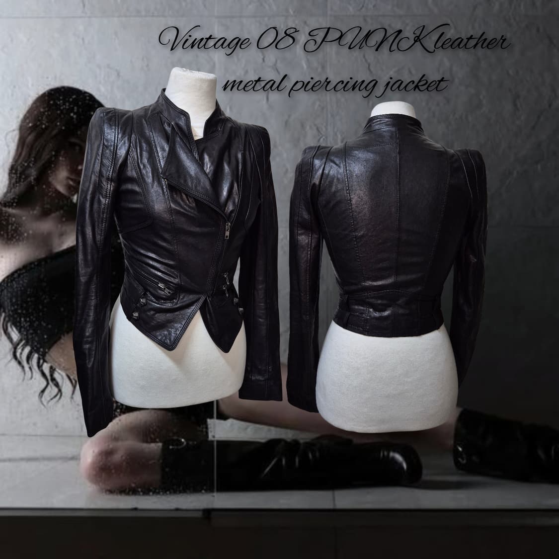 Vintage 08 PUNK leather metal piercing 상품이미지1