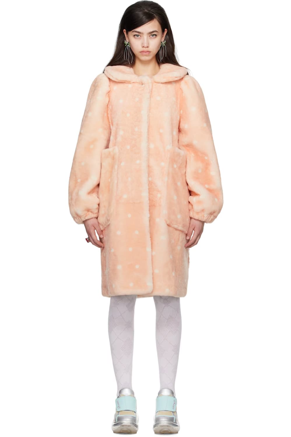 I'M SORRY BY PETRA COLLINS 폴카 도트 시어링 코트 상품이미지1