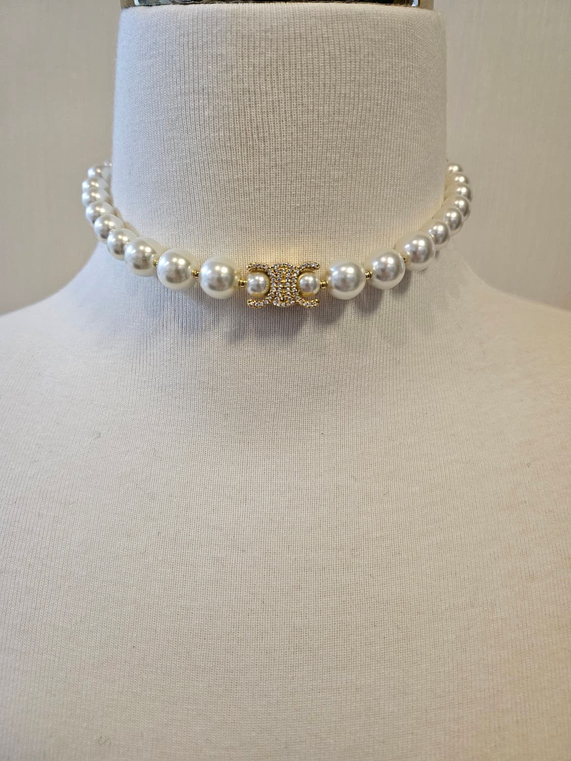 셀린느 양면 트리옹프 스왈진주 초커 목걸이 업사이클링 상품이미지9