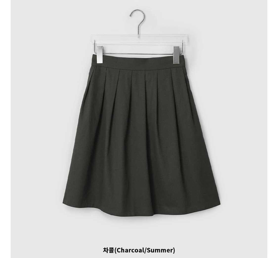 바이너리원 미디 스커트 차콜 상품이미지4