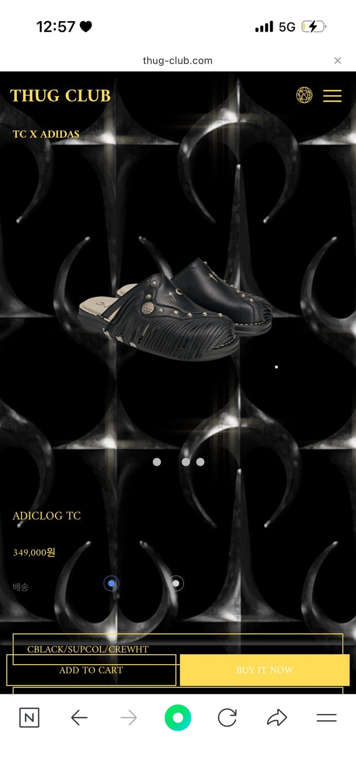 떠그클럽x아디다스 아디클로그 블랙 상품이미지2