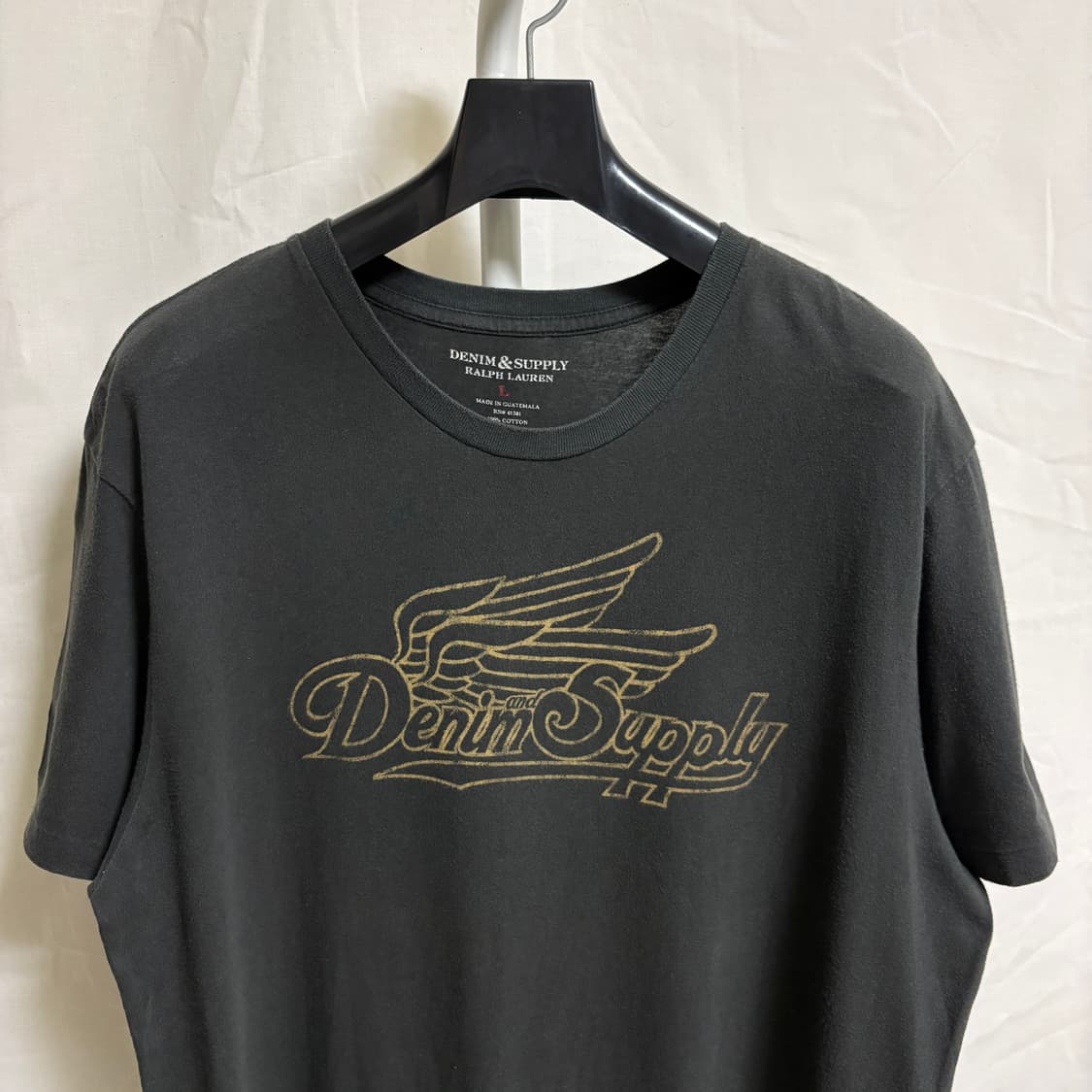 폴로 데님앤서플라이 빈티지 윙 로고 프린트 반팔티 / 차콜, L 상품이미지2