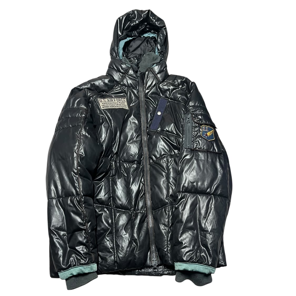 아비렉스 AVIREX USAF 유광 패치 패딩 봄버 재킷 상품이미지2