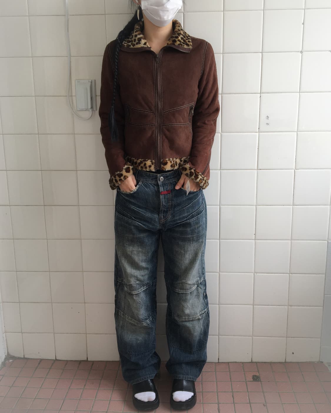 Max&co leopard pattern fake fur layered  상품이미지1