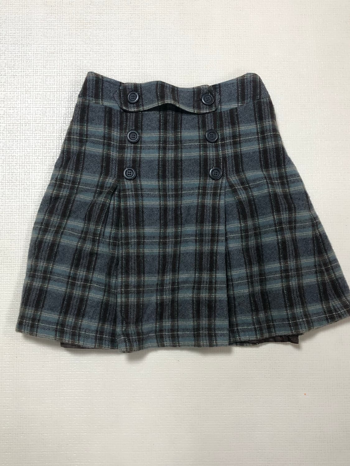 빈티지 그린 체크 울 미디 스커트 상품이미지10
