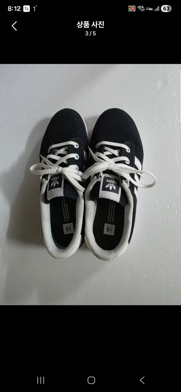 아디다스 블랙 스니커즈 운동화  사이즈 235  여자용 상품이미지3
