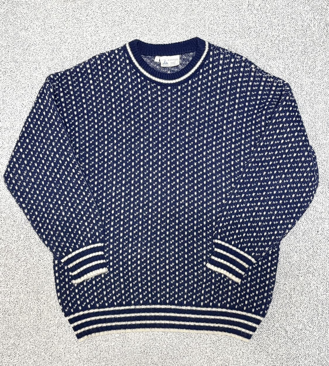 80s 빈티지 THE VIKING KARRSON 버드아이 피셔맨 니트 상품이미지1